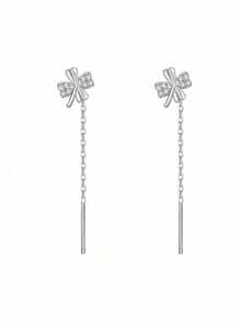 Boucles d'oreilles trèfle à quatre feuilles simples et à la mode en argent sterling pour femmes, boucles d'oreilles de haute qualité et élégantes, cadeaux de la Saint-Valentin