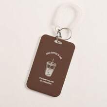 1 Ins Style Coffee Card Holder High-Value Simple Hard Shell Student Campus Meal Card Holder Subway Bus Card Work ID Holder Suitable For Students To Go To Class And Commute To Work For Women Money Wallet Mini Wallet Purse Wallet Back To School Supplies Card Wallet