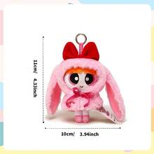 Powerpuff Girls Cape Plush Keychain | Bubbles Buttercup Blossom Cloak Stuffed Toy Hanging Charm | Cartoon Character Magical Cape Bag Pendant | Weatherproof Soft Plushie for Kids Girls | Official Licensed Merchandise - 彩色 - 查看 9