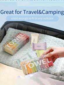 28 piezas Toallas comprimidas portátiles - Gruesas, de secado rápido y aptas para uso en seco y húmedo para viajes, hogar, campamento y exteriores - Diseño fácil de transportar