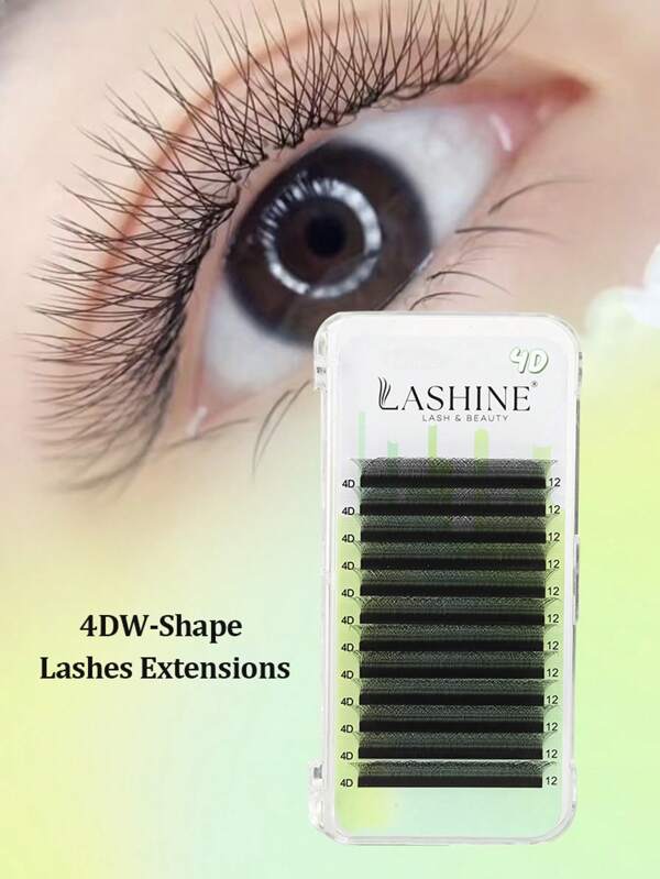 Lashine Lashine Clover Lashes 12 Rows 4D W Shape 0.07mm C D L M Curl Premade Fans Eyelash Extension W Style Faux Mink Natural Soft Bloom Lash Automatic Flowering Volume Eyelashes High Quality Individual Lashes