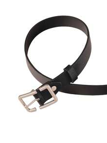 1条男女通用针扣腰带，个性化针扣腰带，适合年轻男女，休闲时尚学生腰带，百搭裤装，适合万圣节、休闲、商务、街头、波西米亚风、西部风、户外等场合，是送给男士、丈夫、男友、父亲、爸爸的礼物，圣诞节适用。 - 黑色 - 查看 4