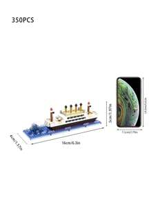 Modelo de ensamblaje de barco de lujo de partículas micro desafiante, adorno de escritorio divertido, ideal para regalos de Halloween, Navidad, Pascua y cumpleaños