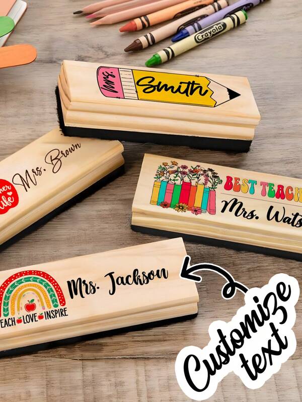 Letrero de escritorio personalizado con nombre de maestro, placa de identificación de madera con diseño floral arcoíris personalizado para el aula, oficina, apreciación de maestros, regreso a la escuela, regalo de fin de año, lindo letrero personalizable para mujeres educadoras, suministros y accesorios escolares