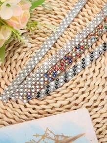 1 Yard Packaging With A Width Of 1. 2cmSparkling Self-Adhesive Rhinestone Ribbon - Crystal Tape For DIY Crafts, Weddings, Birthdays & Holiday Decorations
