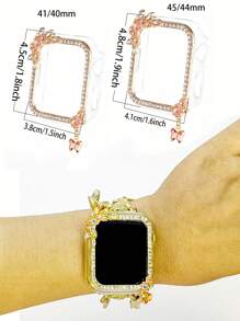 1 pieza Banda compatible con de 40/41/44/45mm, diseño hueco único para decorar su smartwatch, apta para Apple Series 8 7 6/SE 5 4 (No es un set, la banda y la carcasa se venden por separado)
