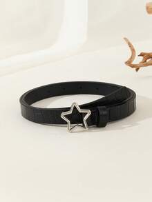 1 件女士百搭、休闲、时尚、夏季新款、星星扣腰带，适合送礼、日常穿着、派对、娱乐场所