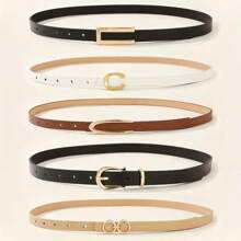 4 Stücke/5 Stücke Damen minimalistische ultra schmale Taillengürtel, vielseitig einsetzbares Anzubehör-Set