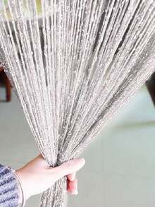 1 Peça de Cortina Decorativa de Fio de Prata Cintilante; Ornamento de Natal Pendurado, Decoração de Parede Adequada para Quartos, Salas de Estar, Divisórias, Casamentos e Festas, Janelas, Varandas, Espaços Internos, Lustres de Carrilhão de Vento, Cortinas Decorativas e Acessórios de Suspensão, Acessórios Decorativos de Cozinha.