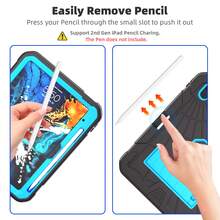 军用级防震保护壳，兼容 iPad 第十代（2022 年，10.9 英寸）、iPad（A16）11 英寸（第十一代，2025 年）、iPad 11（A16 2025 年）、iPad 第七/八/九代（10.2 英寸，2019/2020/2021 年）。这款重型军用级防震保护壳配备集成支架，兼容 iPad 第十代 10.9 英寸平板电脑。 - 黑+天藍 - 查看 3