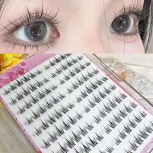 120pcs Lash Clusters, C-Curl, 0.07mm Thickness, Natural & Fluffy, Self-Adhesive False Eyelashes With No Glue Required