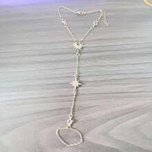 1 Pc Bohemian-Style Octagonal Star And Crystal Tassel Finger Chain Is Suitable For Wearing In Daily Life, Parties, Music Festivals And Other Occasions. They Can Also Be Given As Gifts To Family And Friends On Festivals