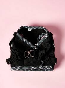 PETSIN Breathable Reflective Plaid Edge Chest And Back Harness Set, Suitable For Small Dogs, Including A Leash, Suitable For Both Cats And Dogs For Indoor And Outdoor Use
