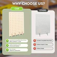 便携式木制钉板展示架，配有 20 个兼容木钉，珠宝展示架，用于项链、耳环、钥匙扣，适用于珠宝、手工艺品展览、工具、钉板配件收纳架