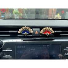 Kreatywny stop w stylu starożytnym, imitacja kapiącego oleju, płonący niebieski/czerwony, składany wentylatorowy wylot klimatyzacji samochodowej, dekoracyjne akcesoria klipsowe