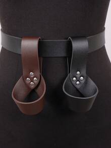 1 件复古 PU 皮革剑蛙中世纪剑鞘适合角色扮演派对道具文艺复兴博览会 LARP 万圣节