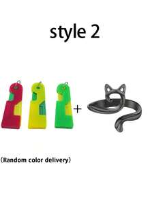 便携式二合一拆线器和穿线器工具套装，适合老年人使用，易于使用，混合颜色接缝切割器和扣眼开启器，附加可调节针织钩针环，钩针编织者的快速缝纫工具 - 彩色 - 查看 7