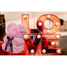 1 chú gấu bông hoa hồng, món quà tuyệt vời nhất cho Ngày Valentine, Ngày của Mẹ, Kỷ niệm ngày cưới, Sinh nhật, Gấu bông thủ công, Gấu bông hoa khô dễ thương và lãng mạn (Không bao gồm hộp quà) - Màu Hồng baby - Xem 6