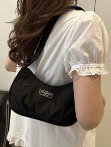 Stylish, Simple And Elegant, Ladies Shoulder Underarm Bag For Shopping, Purse, Shopping, Young Women, College Students, Newcomers To The Workplace, White Collar. Perfect For Office, College, Work, Business, Commuting, Outdoor Activities, Travelling And Excursions. - Black - View 3