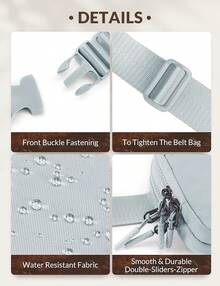 BALEAF Belt Bag Women Fanny Packs Crossbody Fashion Waist Pack Resistant Adjustable Strap 2L Black - Light Grey - View 5