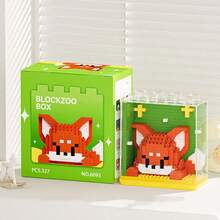 Animal Model Building Block Toys, Panda, Raccoon, Sheep, Elephant, Hamster, Penguin, Giraffe, Tiger Tabletop Decor, Gift For Halloween, Thanksgiving, Christmas, Birthday - Clear - View 9