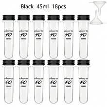 18Pcs 45ml Clear Plastic Test Tubes, With Screw Caps, For Scientific Experiments, Bath Salts, Candy Storage, Party Favors, Can For Durable And Reusable Use, Suitable For The Storage Of Spices, Beads And Powder, Be Used In Scientific Experiments