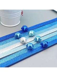 Papel de Origami Estrela de Diamante Brilhante - 520 folhas / Pacote de Tiras de Papel Estrela da Sorte com Degradê de Arco-Íris, Para DIY Arte e Artesanato Criativo, Degradê Colorido de Arco-Íris, Perfeito para Projetos Criativos, Presentes de Aniversário e Feriados