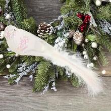 1 szt./6 szt./12 szt. Sztuczne ozdoby świąteczne z klipsami, białe pióra na choinkę, ozdobne sztuczne gołębie z białych piór na choinkę, DIY na dekoracje ślubne i imprezowe