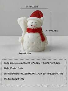 使用扫帚、雪人、硅胶蜡烛模具、自制圣诞雪人工艺品、树脂石膏模具、DIY制作工艺品和蜡烛以及家居装饰 - 白色 - 查看 4