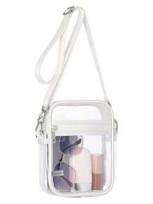 Clear Crossbody Bag, Stadium Approved Clear Bag For Concerts,Sporting Event For Women And Men Pvc Bag