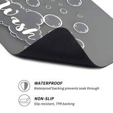 1pc Gray Letter Bubble Print Washing Machine Dust Cover Pad,Countertop Absorbent Table Mat,Absorbent & Quick-Dry Fridge Mat, Microwave Oven Dust Cover,Soft Diatom Mud Drainage Pad,Non-Skid Super Absorbent And Wear-Resistant Dish-Washing Dry Pad,19.7*23.6 Inch Modern Washing Machine & Dryer Top Cover,Suitable For Laundry Room And Kitchen