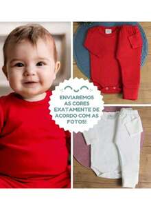 Kit 4 Peças Body Manga Longa e Calça Mijão Vira Pé 100% Algodão Bebê Menino e Menina Enxoval Recem Nascido ate 12 meses Meternidade macacão 2 conjuntos - Rosa Bebê - Visão 7