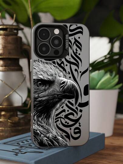 غطاء هاتف واقي مطفي مقاوم للسقوط بنمط النسر، متوافق مع أجهزة 11، 12، 13، 14، 15، 16 برو ماكس، X، XS، XR، 16e، 15 بلس، وأجهزة Galaxy، OPPO، Realme، Vivo، Redmi، Infinix، Honor X50i مقاوم للماء والصدمات ومقاوم للخدش