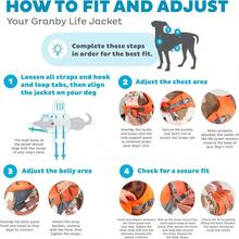 Outward Hound Granby Splash Dog Life Jacket HighBuoyancy Dog Life Vest For Swimming Boating And Water Safety Small Orange - trái cam - Xem 3