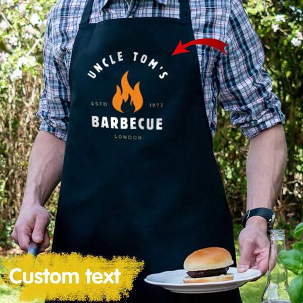 Personalisierte Grill-Schürze, BBQ Dad Schürze, Grill-Geschenk für Männer, Vatertags-Geschenk, personalisierte Grill-Schürze