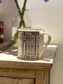 Cabin Kangaroo 1入組北歐風格簡約陶瓷咖啡杯，INS風格帶釉柱狀創意美式杯，大容量家居用品，精美的北歐下午咖啡杯，適合家庭廚房，生日禮物，節日祝福，派對用品，是男女朋友的理想禮物 - 一個黑色白線咖啡杯 - 查看 4