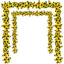 Künstliche Sonnenblumen Girlande mit hängenden Sonnenblumen Ranken und grünen Blättern, Seidenblumen für Haus Zimmer Küche Garten Hochzeitsbogen Braut Baby Shower Party Outdoor Deko medium