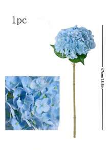 1/3/6PCS 18.5inch Blue Embroidered Artificial Flowers With Stems, Plastic Hydrange Desktop Decor Flowers, Suitable For Office Party Wedding, Fake Plants, Spring Summer Decor, Garden Decor, Room Decor, Mother's Day Father's Day Gifts