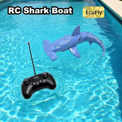 2.4G Remote-Control RC Shark Boat For Kids 6+, Hammerhead Shark Design, 15-Minute Surface Runtime / 8-Minute Dive Time, 1.5-Meter Dive Depth, One-Key Diving, Dual Powerful Motors, Pool Water Toy, Holiday Gift, Easy To Operate