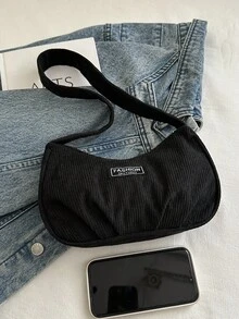 Stylish, Simple And Elegant, Ladies Shoulder Underarm Bag For Shopping, Purse, Shopping, Young Women, College Students, Newcomers To The Workplace, White Collar. Perfect For Office, College, Work, Business, Commuting, Outdoor Activities, Travelling And Excursions. - Black - View 4