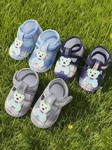 1Pair Cartoon Bear Baby Booties Girl Boy Soft Sole Anti-Slip Shoes Toddler Socks Shoes Baby Schoenen Newborn Shoes First Walkers 0-12Months