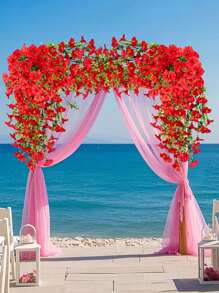 1/4 Stücke 75cm künstliche hängende Blumen, künstliche rote Prunkwinde Dekoration, UV-Schutz, für Outdoor Garten, Hof Dekoration, Hochzeit, Hochzeitslocation Dekoration, Flur Balkon Dekoration, Party Dekoration, Heim Dekoration, Schlafzimmer Wohnzimmer Dekoration, Wanddekoration, Büro Dekoration, Sommer Dekoration, Herbst Dekoration, Geburtstagsgeschenk, Jubiläum, Abschlussgeschenk