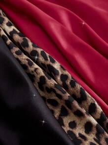 3 Pcs Lace Trimmed Satin Split Sexy Lingerie Set, V-Neck Cross-Tie Backless Slim Fit Dress, Women's Comfortable & Erotic Nightdress & Nightgown