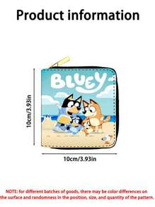 Bluey 1Pc Bluey Cartoon Cute Wallet Card Bag Coin Wallet Short Zipper Wallet Coin Purse Multiple Card Slots Birthday Party Gift Change Storage(Some Parts May Be Random)