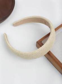 1 Stück Boho Sommer Stroh geflochtenes Haarband, vielseitiges einfarbiges Haarzubehör für den Alltag und Strand/Urlaub, Sommerurlaub, Strandaccessoires, Haarzubehör, Haarreif, Diadema, Haarreifen