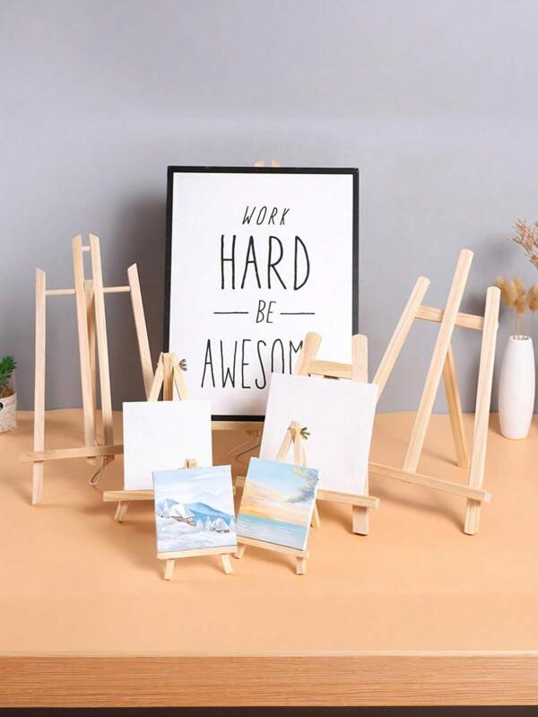 1 pieza Caballete de escritorio de madera sin terminar de 11.81/15.75/19.69 pulgadas - Sin pintura ni olor, adecuado para arte de lienzo, manualidades de escritorio, caballete de lienzo portátil, también funciona como soporte para teléfono/tableta, arte y dibujo para adultos, caballete de exhibición de pintura para principiantes, estudiantes, escuelas, bodas, soporte para tarjetas de fiesta de cumpleaños