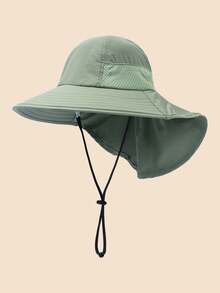 1pc Kids Solid Color Mesh Shawl Bucket Hat, Sun Ion Beach Visor, Suitable For 8-16 Years Old - 1PC - View 7