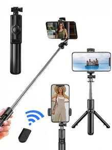 Portable Mini Selfie Stick With Rotatable Handle And Extendable Distance, Universal Phone Holder With Stable Tripod Base, Bluetooth Camera Remote, Multi-Functional For Outdoor Photography