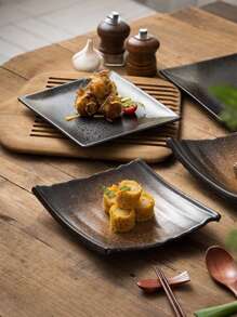 Japanese Creative Ceramic Tableware Set Diamond Sushi Plate / Tempura Fry Plate / Sashimi & Skewer Dish With Tile Pattern Design - Japanese-Style Tableware For Home & Restaurant Stylish Plating - Multicolor - View 1