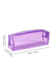 5/2/1 Pc Student Storage Pencil Case, Large Capacity PVC Transparent Zipper Stationery Bag Storage Bag, Available In Multiple Colors,Pencil Pouch,School Bag School Supplies,Back To School - Multicolor - View 6